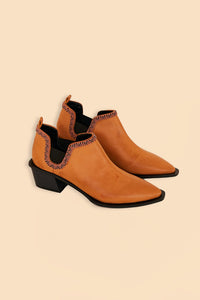 Low boots with heels - Orange
