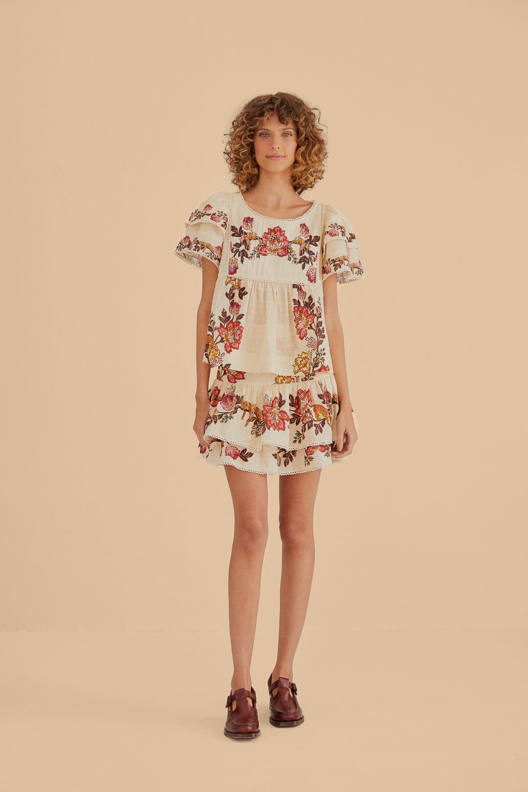 NEW_Leopard Flowers Sand Chemises & Blouses - Leopard Flowers Sand