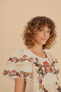 NEW_Leopard Flowers Sand Chemises & Blouses - Leopard Flowers Sand