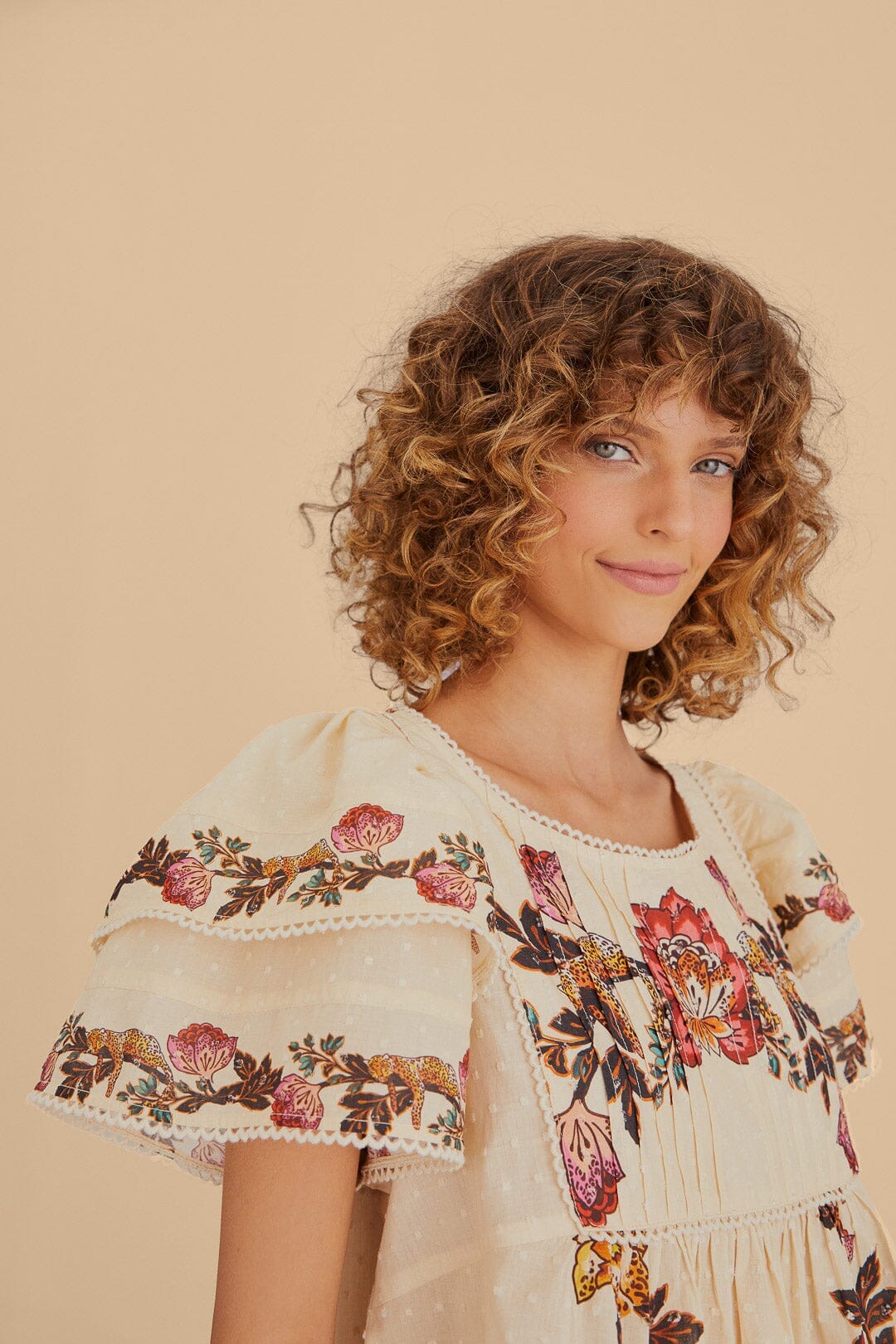 NEW_Leopard Flowers Sand Chemises & Blouses - Leopard Flowers Sand