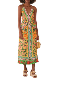 Jupe midi Heart Ivy en foulard - Jaune