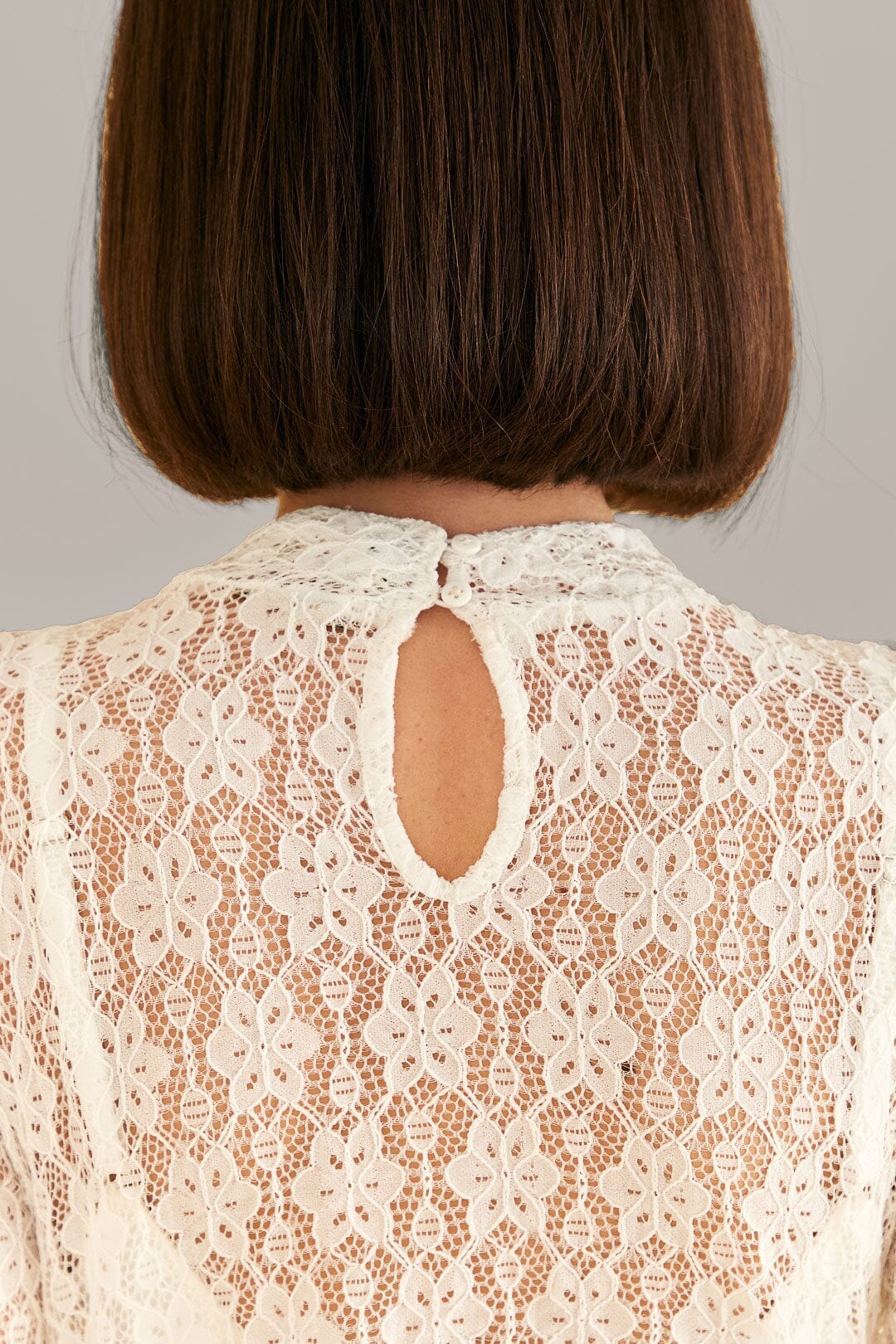 MEDIA OFF LINE_Blouse Lace à manches longuesd - Blanc