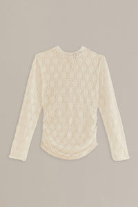MEDIA OFF LINE_Blouse Lace à manches longuesd - Blanc