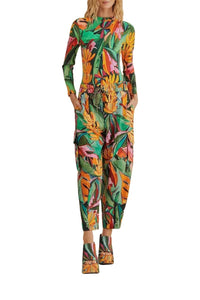 MEDIA OFF LINE_Pantalon Banana Leaves en coton - Multicolore