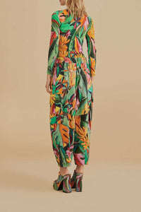 MEDIA OFF LINE_Pantalon Banana Leaves en coton - Multicolore