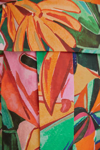 MEDIA OFF LINE_Pantalon Banana Leaves en coton - Multicolore