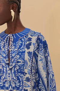 Robe longue Delicate Tapestry en coton - Bleu