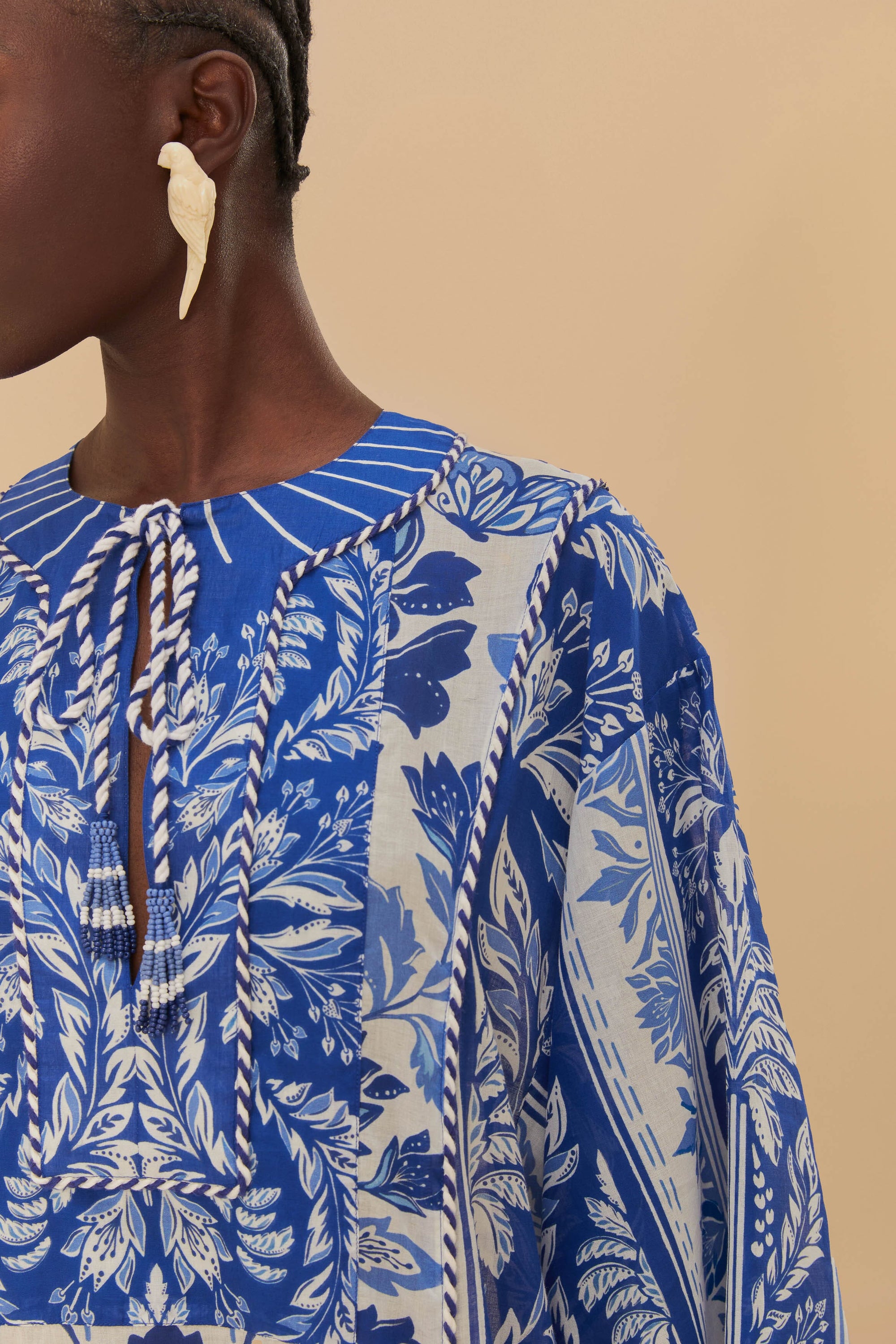 Robe longue Delicate Tapestry en coton - Bleu