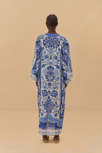 Robe longue Delicate Tapestry en coton - Bleu