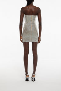 Silver // allover rhinestone embellishmen bustier