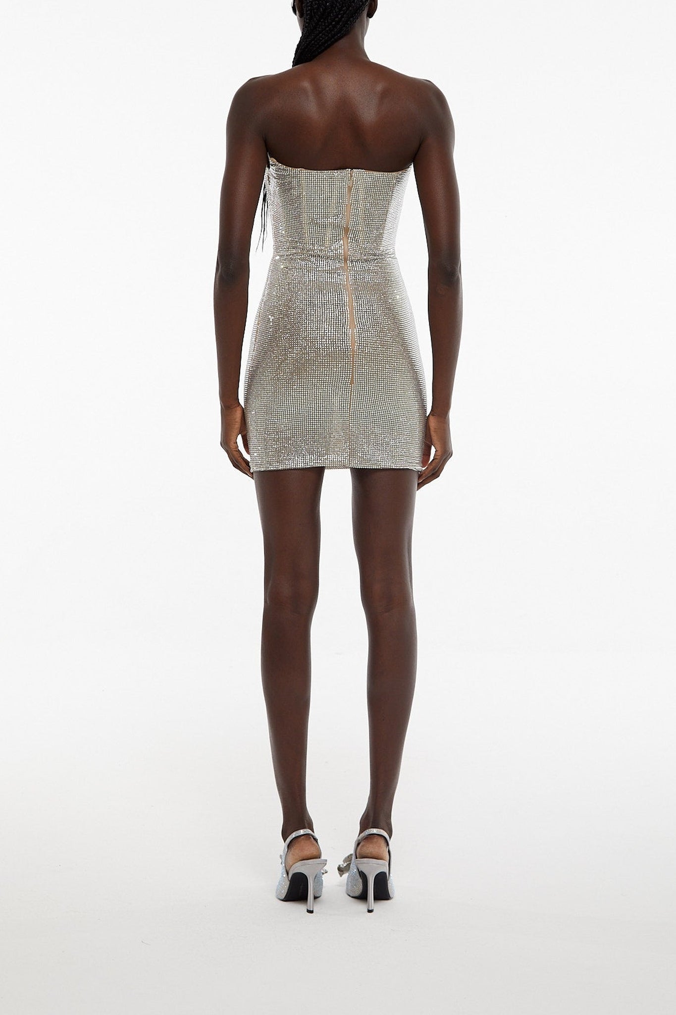Silver // allover rhinestone embellishmen bustier