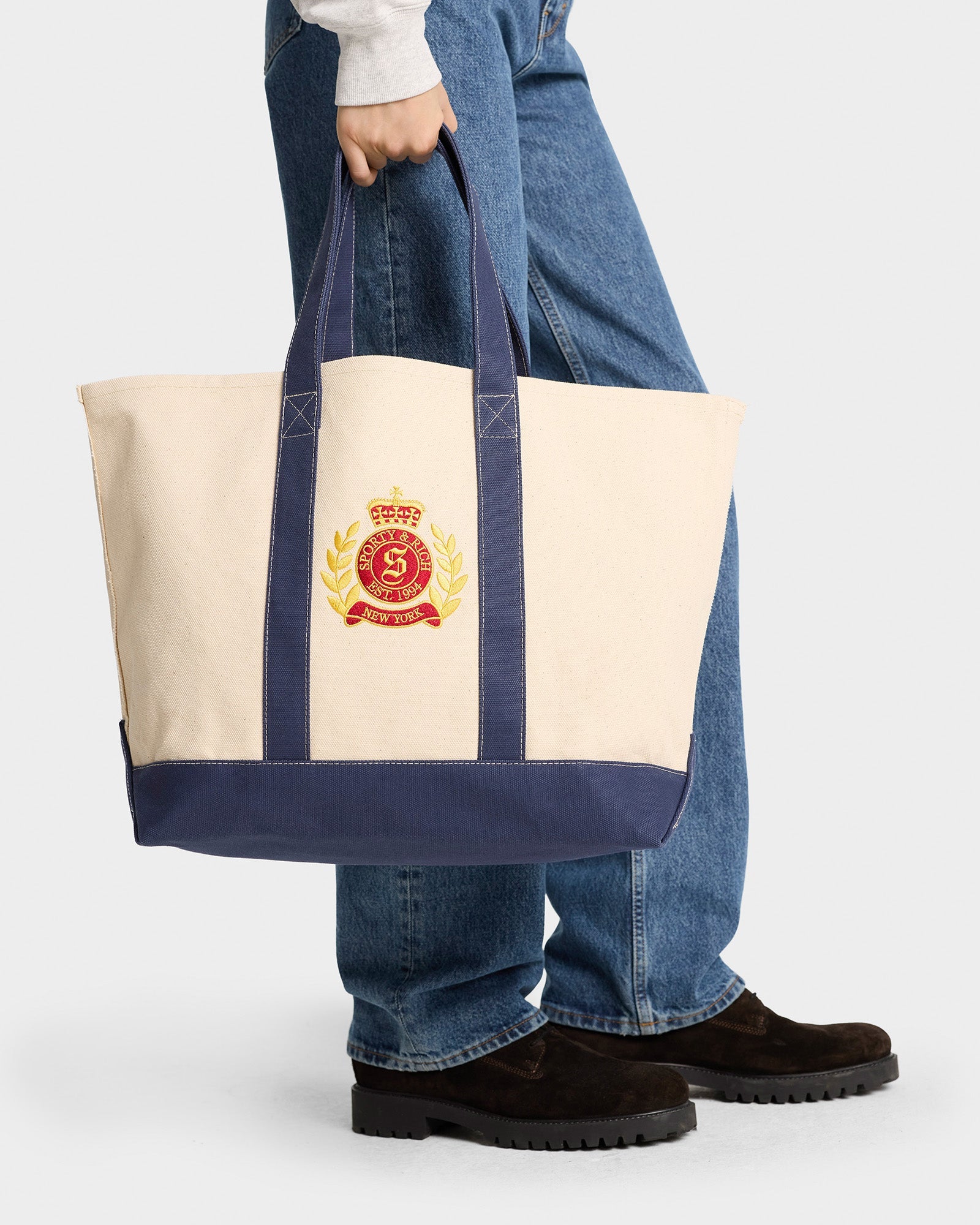 Sac cabas brodé en tissu - Natural
