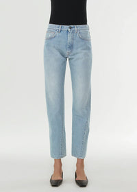 Denim trousers with twill stitching - Dark Blue Wash