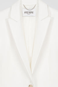Veste cintree simple botonnage - Blanc Cassé