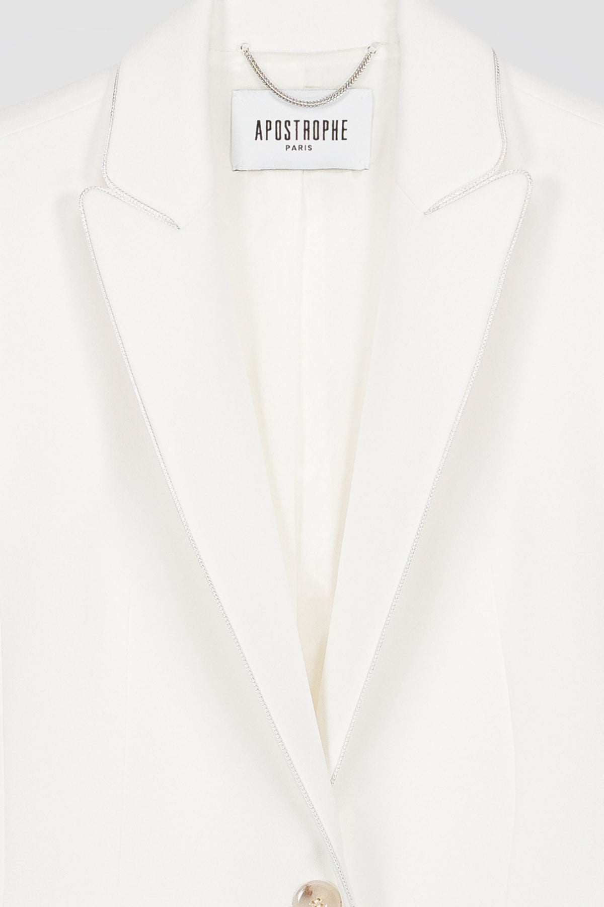Veste cintree simple botonnage - Blanc Cassé