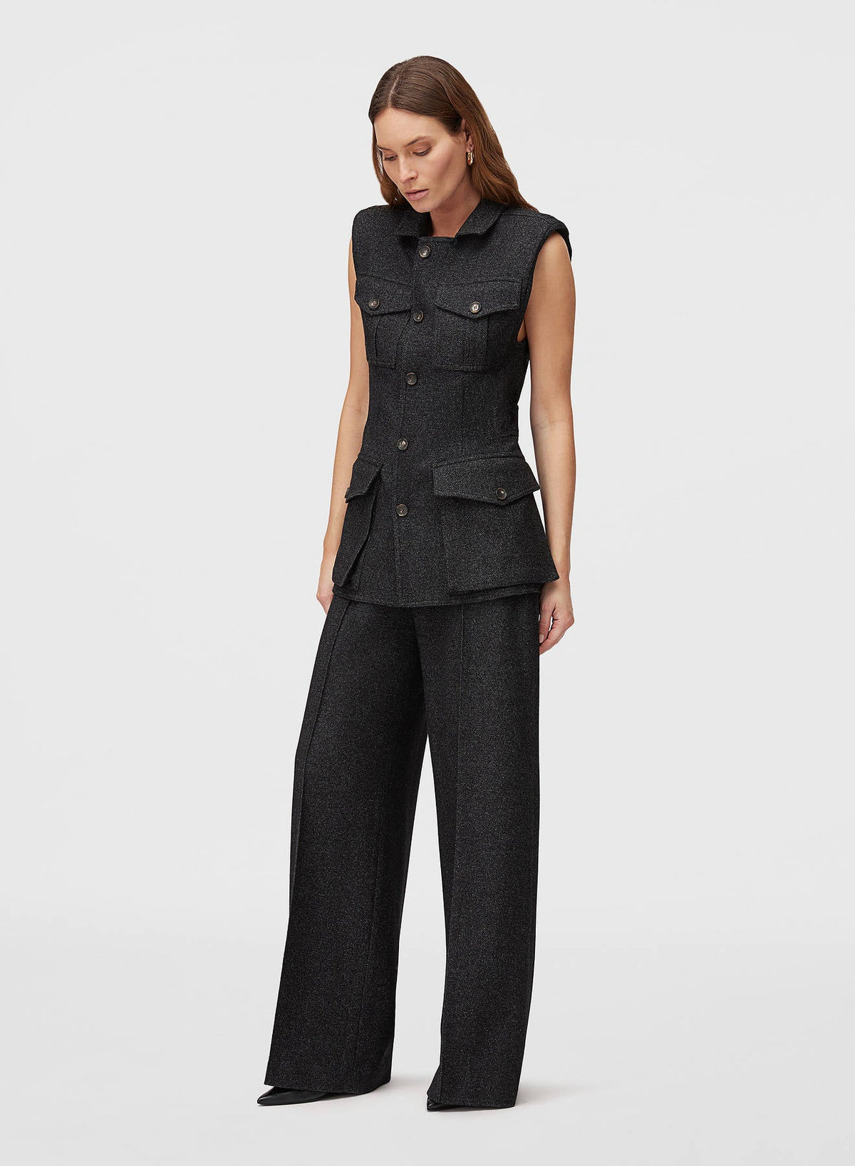 BLACK HEAVY JERSEY RELAXED PANTS