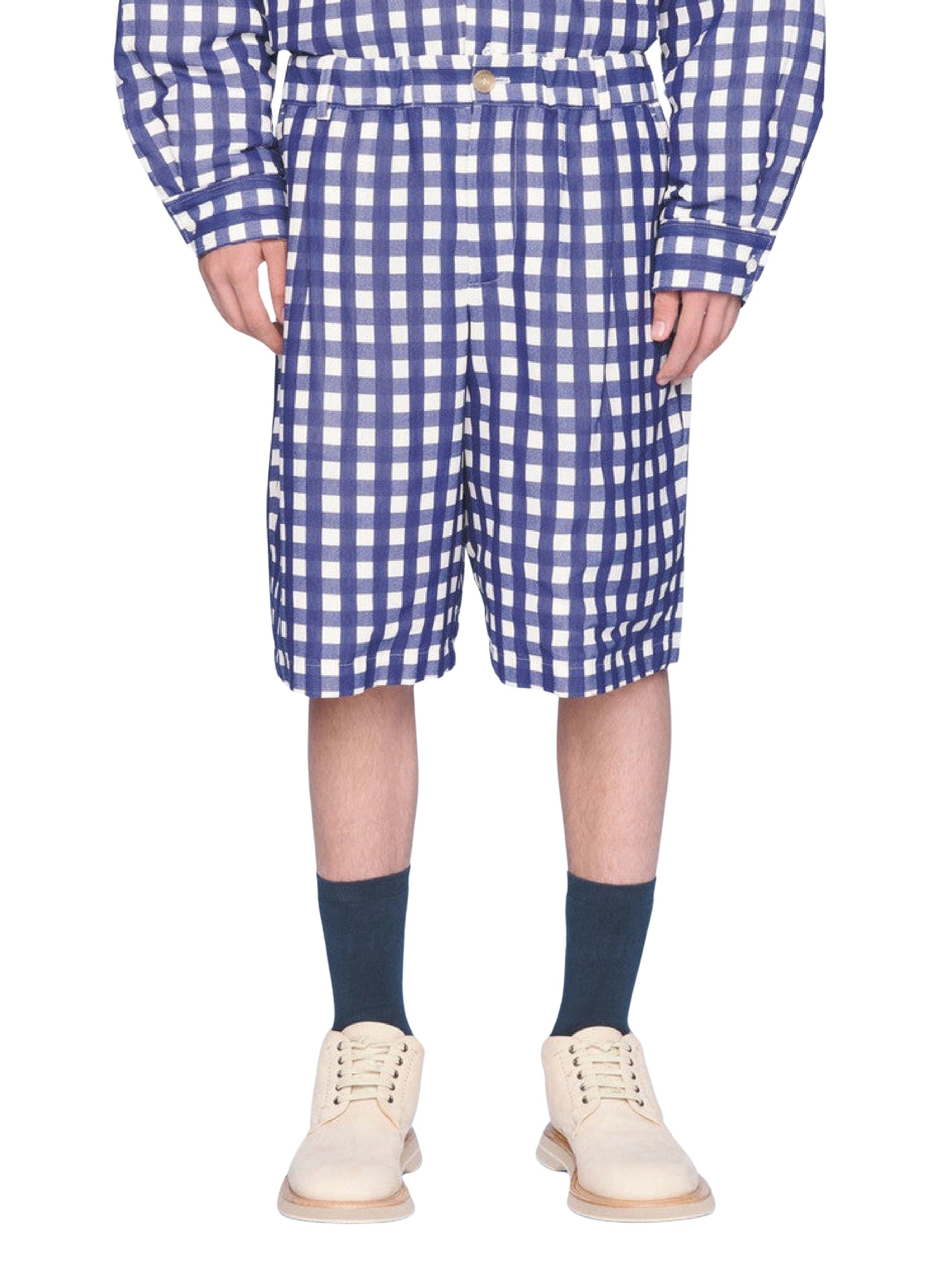 NAVY CHECKS LE SHORT GELATI