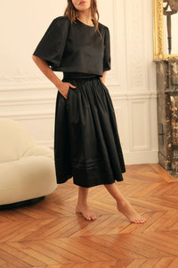 Le Nelson Satin de Coton Noir