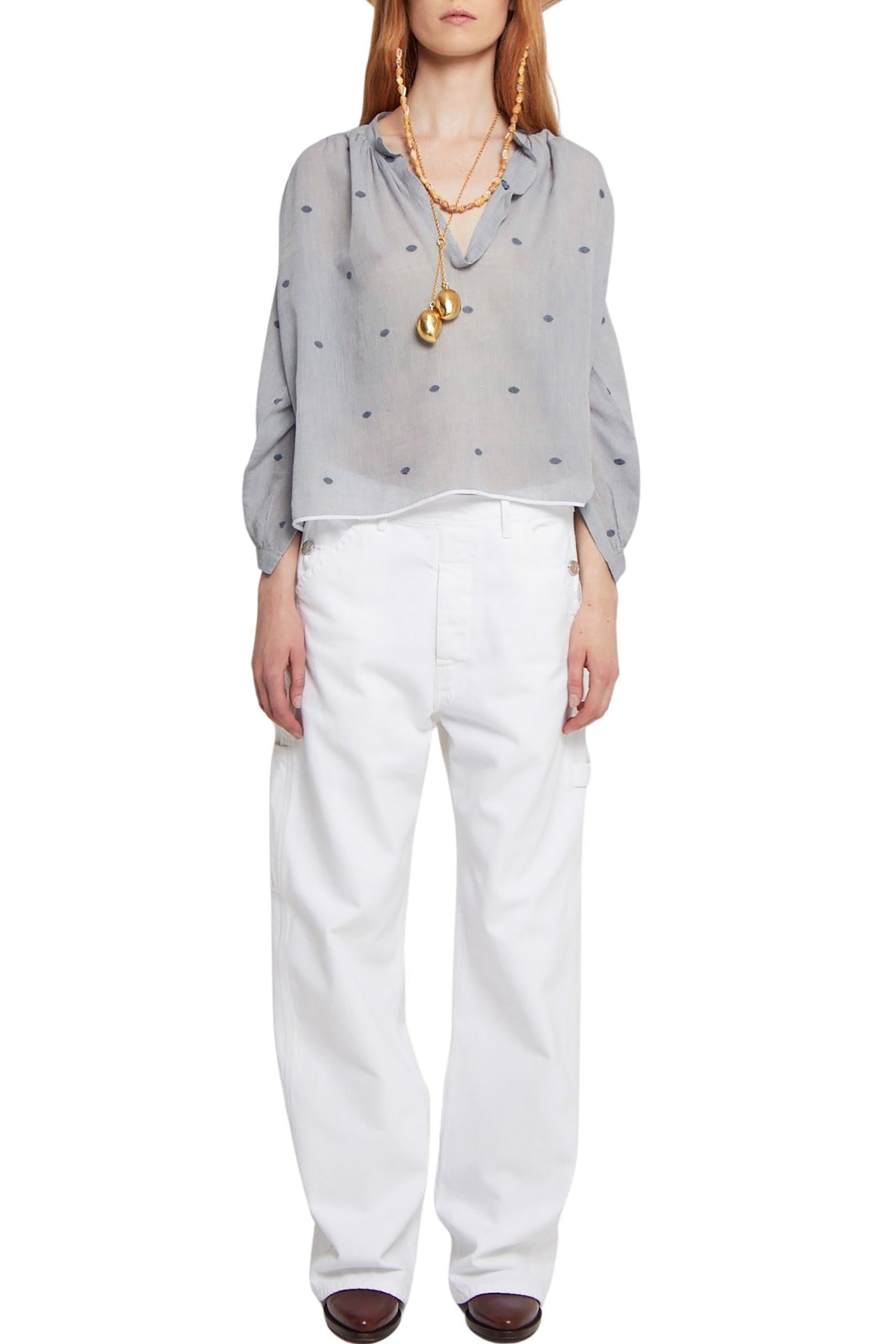 Blouse Julette coupe courte et ample - Blue