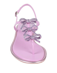 Sandales plates Diana à strass en cuir - Mauve & Violet