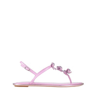 Sandales plates Diana à strass en cuir - Mauve & Violet