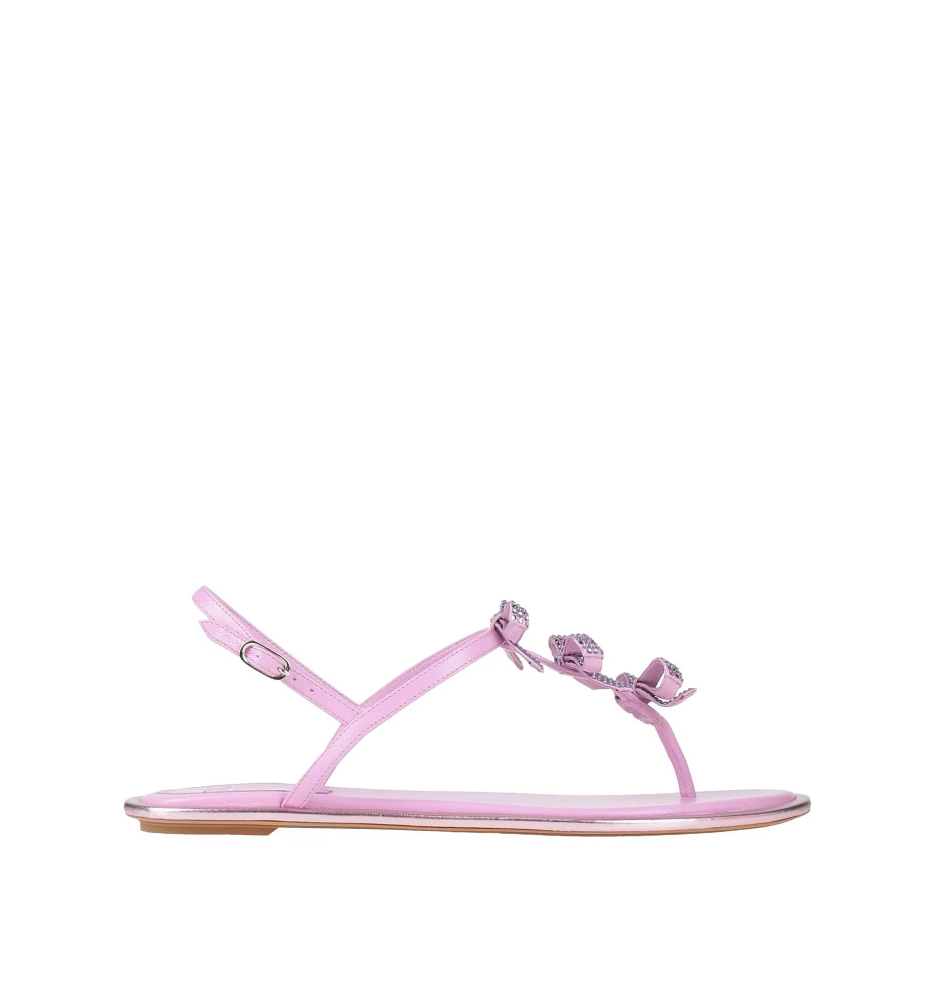 Sandales plates Diana à strass en cuir - Mauve & Violet