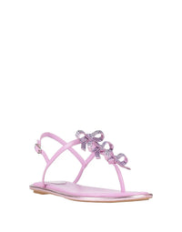 Sandales plates Diana à strass en cuir - Mauve & Violet