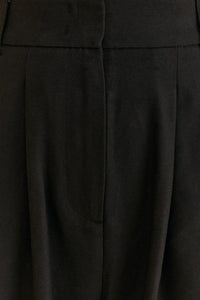 Pantalon taille haute en coton - Noir