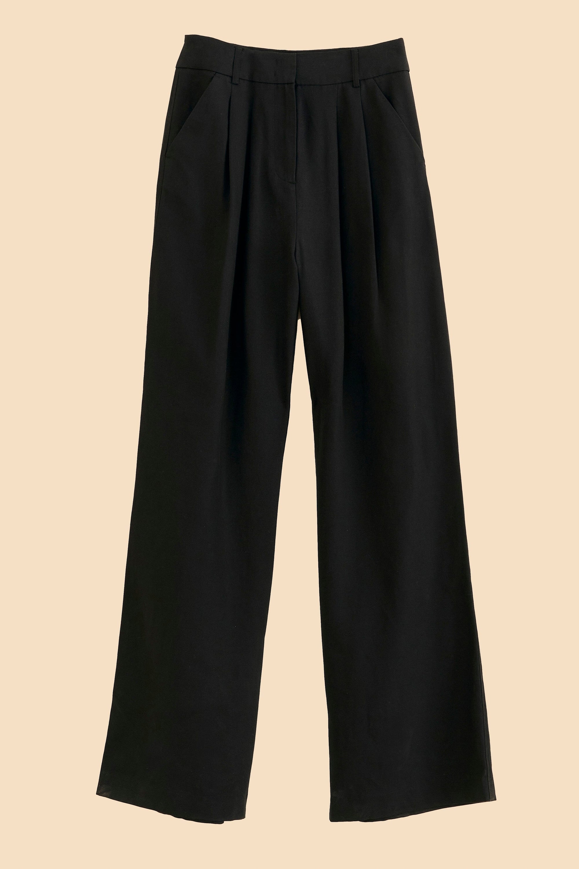 Pantalon taille haute en coton - Noir