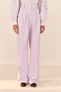 Pantalon taille basse en coton - Violet