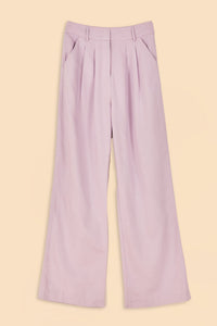 Pantalon taille basse en coton - Violet