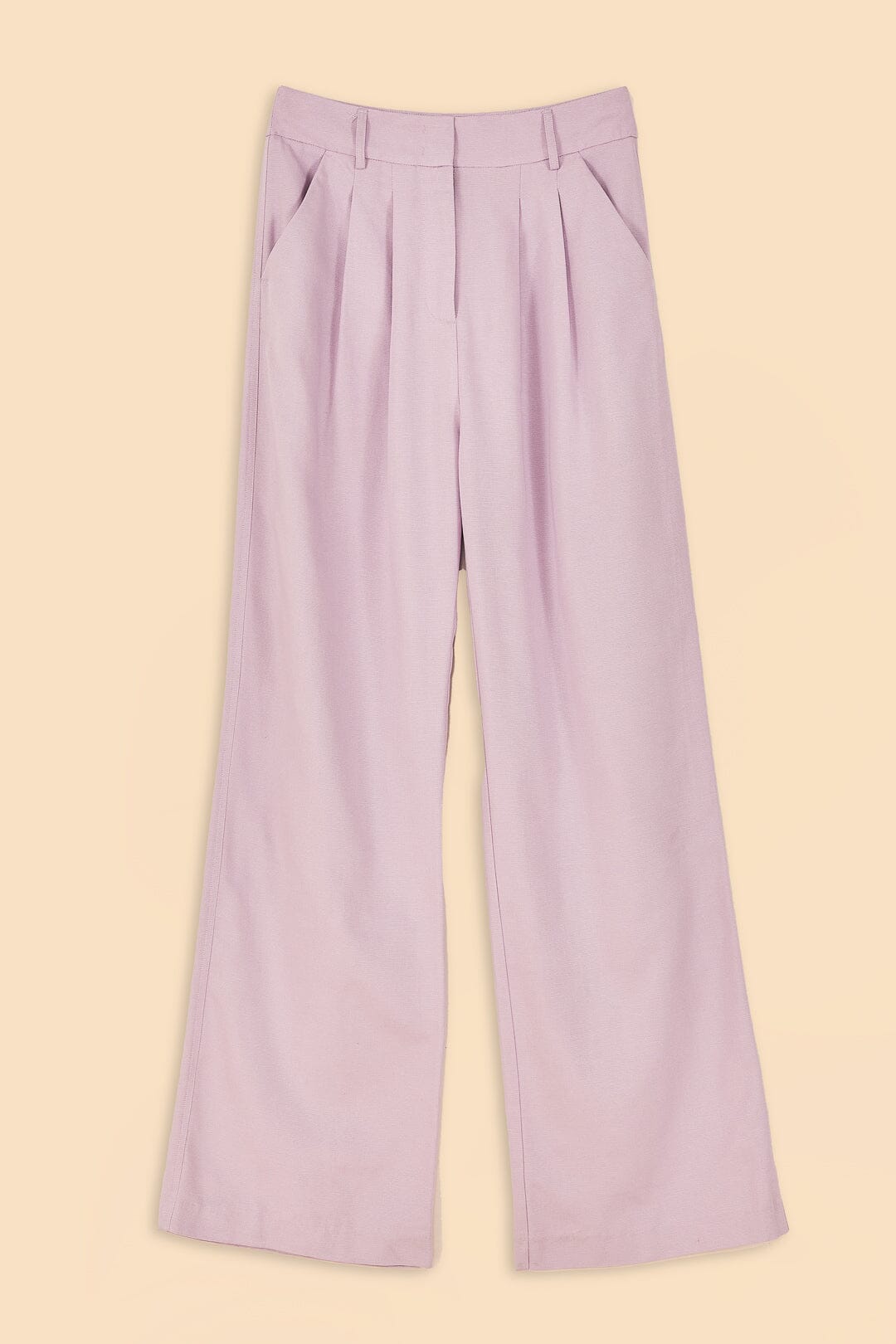 Pantalon taille basse en coton - Violet