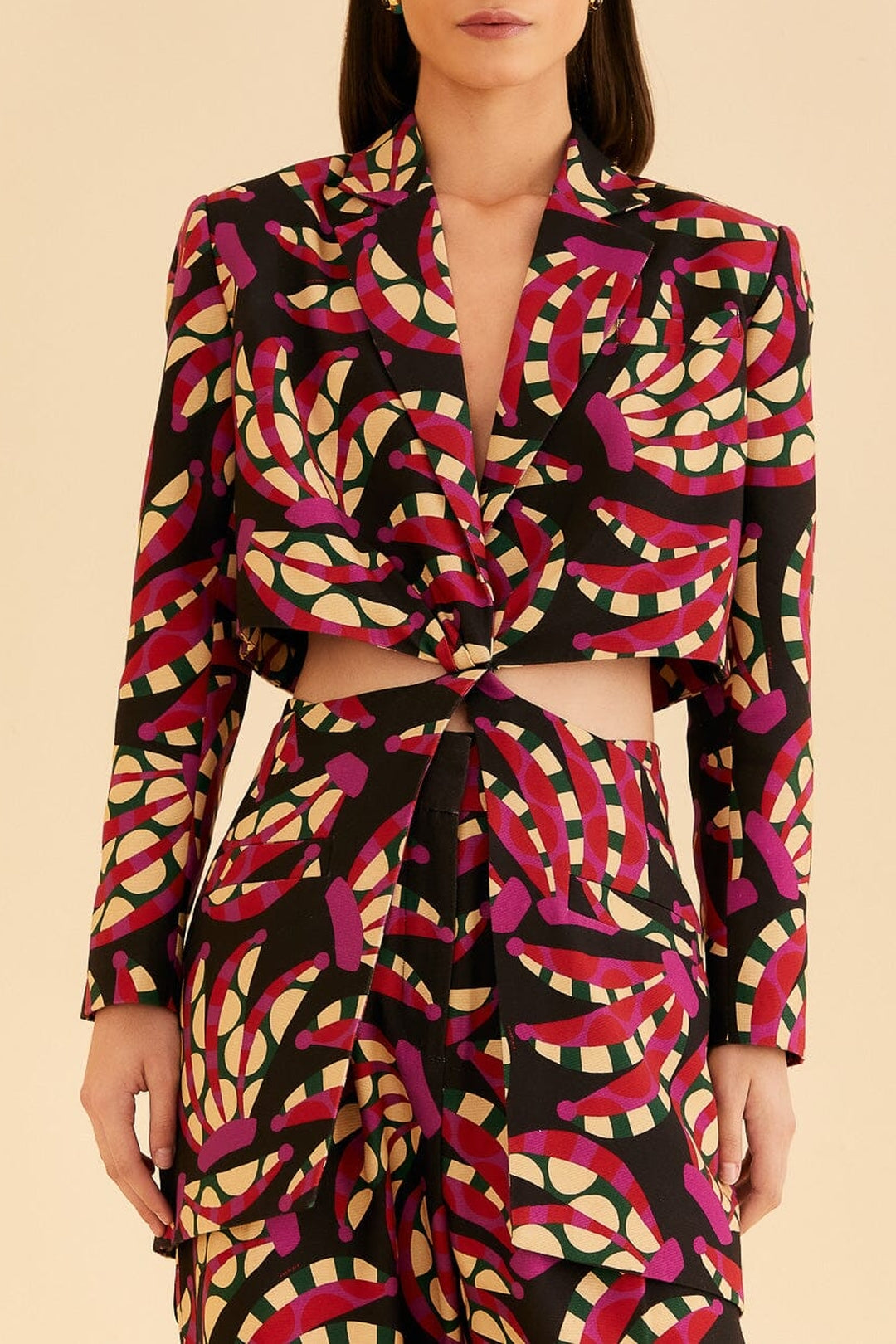 MEDIA OFF LINE_Cotton Banana Dots blazer - Red