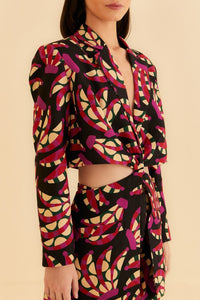 MEDIA OFF LINE_Cotton Banana Dots blazer - Red