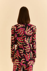 MEDIA OFF LINE_Cotton Banana Dots blazer - Red