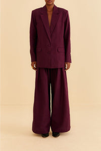 Straight cotton blazer - Bordeaux