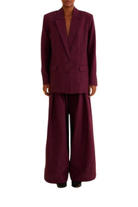 Straight cotton blazer - Bordeaux