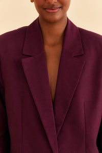 Straight cotton blazer - Bordeaux