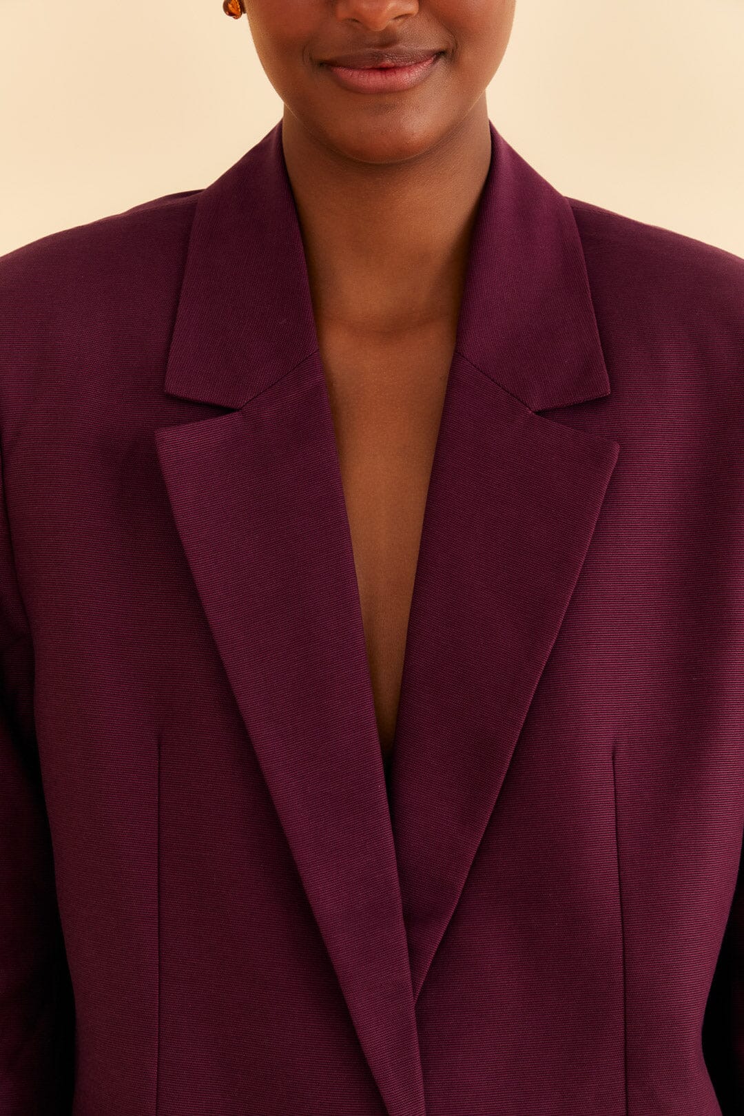 Straight cotton blazer - Bordeaux