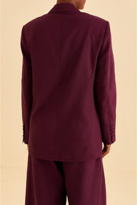 Straight cotton blazer - Bordeaux