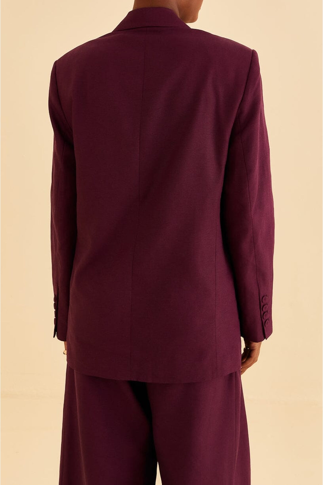 Straight cotton blazer - Bordeaux