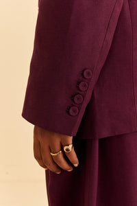 Straight cotton blazer - Bordeaux