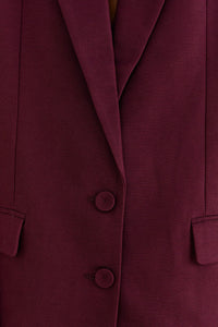 Straight cotton blazer - Bordeaux