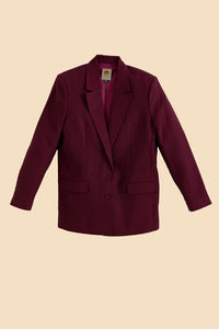 Straight cotton blazer - Bordeaux