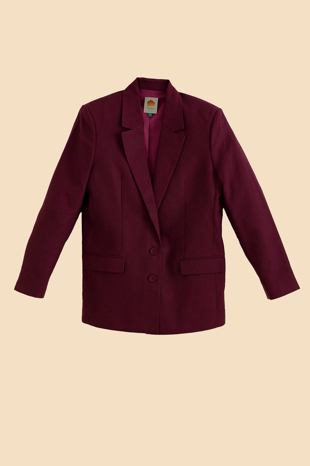 Straight cotton blazer - Bordeaux