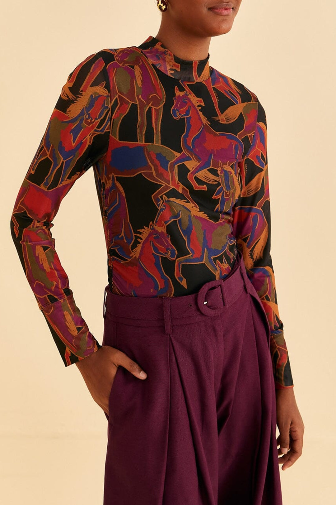 Blouse Wild Horses en tulle - Noir