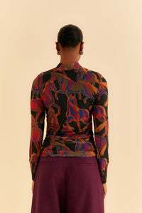 Blouse Wild Horses en tulle - Noir