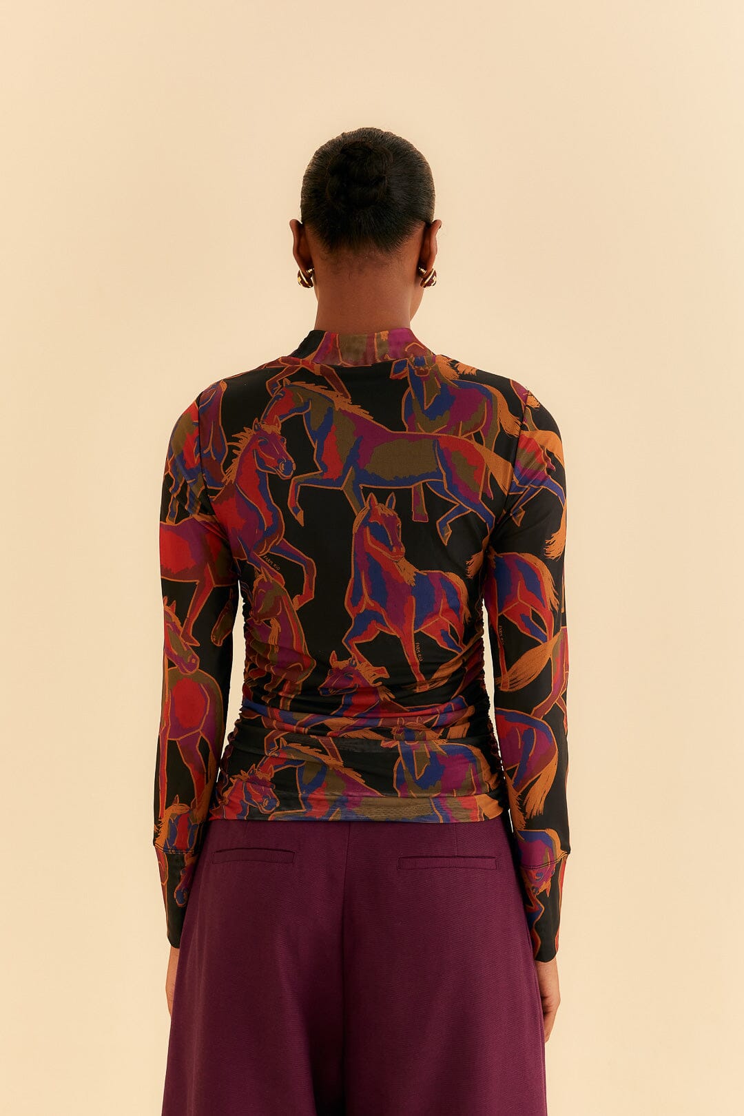 Blouse Wild Horses en tulle - Noir