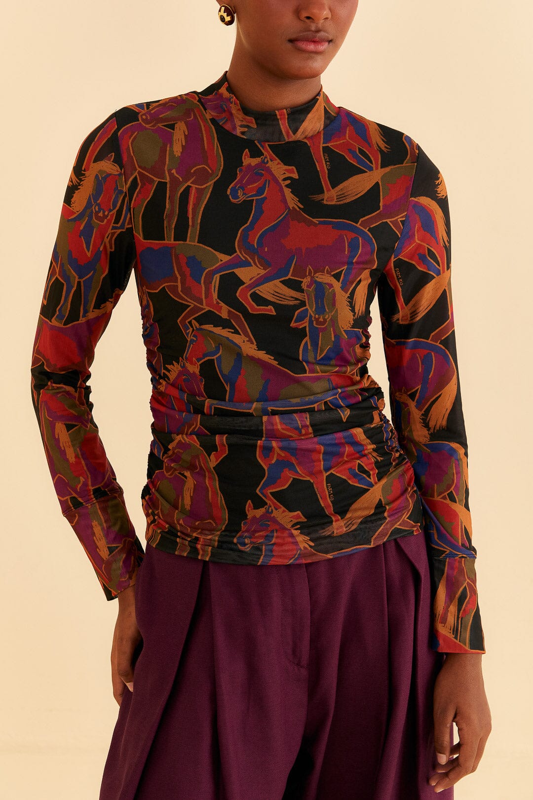 Blouse Wild Horses en tulle - Noir