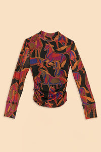 Blouse Wild Horses en tulle - Noir